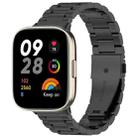 For Redmi Watch 3 xDfind Three-Bead Stainless Steel Metal Watch Band(Black) - 1