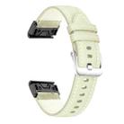 For Garmin Fenix 7 / 7X / 6X 22mm xDfind Silver Buckle Leather Quick Release Watch Band(Yellow) - 1