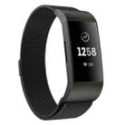 For Fitbit Charge 3 / 4 xDfind Milanese Magnetic Stainless Steel Watch Band(Black) - 1