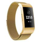 For Fitbit Charge 3 / 4 xDfind Milanese Magnetic Stainless Steel Watch Band(Gold) - 1