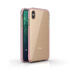 For iPhone XS Max TPU Double-color Shockproof Protective Case(Pink) - 1