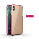 For iPhone XS Max TPU Double-color Shockproof Protective Case(Rose Red) - 2