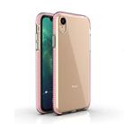 For iPhone XR TPU Double-color Shockproof Protective Case(Pink) - 1