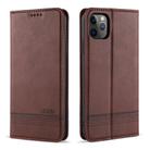 For iPhone 12 Pro Max AZNS Magnetic Calf Texture Horizontal Flip Leather Case with Card Slots & Holder & Wallet(Dark Brown) - 1