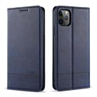 For iPhone 12 Pro Max AZNS Magnetic Calf Texture Horizontal Flip Leather Case with Card Slots & Holder & Wallet(Dark Blue) - 1