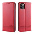 For iPhone 12 Pro Max AZNS Magnetic Calf Texture Horizontal Flip Leather Case with Card Slots & Holder & Wallet(Red) - 1