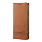 For iPhone 12 / 12 Pro AZNS Magnetic Calf Texture Horizontal Flip Leather Case with Card Slots & Holder & Wallet(Light Brown) - 2