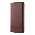 For iPhone 12 mini AZNS Magnetic Calf Texture Horizontal Flip Leather Case with Card Slots & Holder & Wallet(Dark Brown) - 2