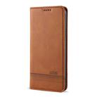 For iPhone 12 mini AZNS Magnetic Calf Texture Horizontal Flip Leather Case with Card Slots & Holder & Wallet(Light Brown) - 2