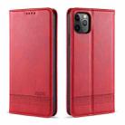 For iPhone 11 Pro Max AZNS Magnetic Calf Texture Horizontal Flip Leather Case with Card Slots & Holder & Wallet(Red) - 1
