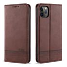For iPhone 11 AZNS Magnetic Calf Texture Horizontal Flip Leather Case with Card Slots & Holder & Wallet(Dark Brown) - 1