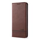 For iPhone 11 AZNS Magnetic Calf Texture Horizontal Flip Leather Case with Card Slots & Holder & Wallet(Dark Brown) - 2