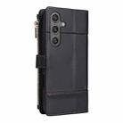 For Samsung Galaxy S24 / S25 5G Crossbody Strap RFID Blocking Zipper Wallet Leather Phone Case(Black) - 3