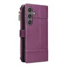 For Samsung Galaxy S24 / S25 5G Crossbody Strap RFID Blocking Zipper Wallet Leather Phone Case(Purple) - 3