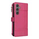 For Samsung Galaxy S24 / S25 5G Crossbody Strap RFID Blocking Zipper Wallet Leather Phone Case(Red) - 3
