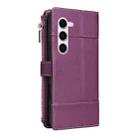 For Samsung Galaxy S23 5G Crossbody Strap RFID Blocking Zipper Wallet Leather Phone Case(Purple) - 3