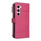 For Samsung Galaxy S23 5G Crossbody Strap RFID Blocking Zipper Wallet Leather Phone Case(Red) - 3