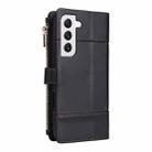 For Samsung Galaxy S22 5G Crossbody Strap RFID Blocking Zipper Wallet Leather Phone Case(Black) - 3