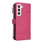 For Samsung Galaxy S22 5G Crossbody Strap RFID Blocking Zipper Wallet Leather Phone Case(Red) - 3