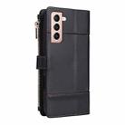 For Samsung Galaxy S21 5G Crossbody Strap RFID Blocking Zipper Wallet Leather Phone Case(Black) - 3