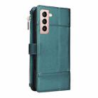 For Samsung Galaxy S21 5G Crossbody Strap RFID Blocking Zipper Wallet Leather Phone Case(Green) - 3
