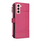 For Samsung Galaxy S21 5G Crossbody Strap RFID Blocking Zipper Wallet Leather Phone Case(Red) - 3