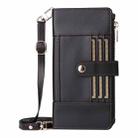 For Samsung Galaxy S21 FE 5G Crossbody Strap RFID Blocking Zipper Wallet Leather Phone Case(Black) - 2