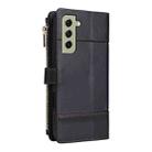 For Samsung Galaxy S21 FE 5G Crossbody Strap RFID Blocking Zipper Wallet Leather Phone Case(Black) - 3