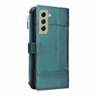 For Samsung Galaxy S21 FE 5G Crossbody Strap RFID Blocking Zipper Wallet Leather Phone Case(Green) - 3