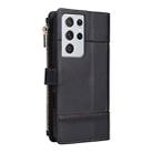 For Samsung Galaxy S21 Ultra 5G Crossbody Strap RFID Blocking Zipper Wallet Leather Phone Case(Black) - 3