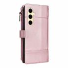 For Samsung Galaxy S23 FE 5G Crossbody Strap RFID Blocking Zipper Wallet Leather Phone Case(Rose Gold) - 3