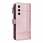 For Samsung Galaxy S23+ 5G Crossbody Strap RFID Blocking Zipper Wallet Leather Phone Case(Rose Gold) - 3