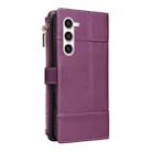 For Samsung Galaxy S23+ 5G Crossbody Strap RFID Blocking Zipper Wallet Leather Phone Case(Purple) - 3
