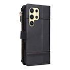 For Samsung Galaxy S23 Ultra 5G Crossbody Strap RFID Blocking Zipper Wallet Leather Phone Case(Black) - 3