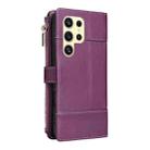 For Samsung Galaxy S23 Ultra 5G Crossbody Strap RFID Blocking Zipper Wallet Leather Phone Case(Purple) - 3