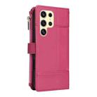 For Samsung Galaxy S23 Ultra 5G Crossbody Strap RFID Blocking Zipper Wallet Leather Phone Case(Red) - 3