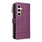 For Samsung Galaxy S24 FE 5G Crossbody Strap RFID Blocking Zipper Wallet Leather Phone Case(Purple) - 3
