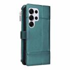 For Samsung Galaxy S25 Ultra 5G Crossbody Strap RFID Blocking Zipper Wallet Leather Phone Case(Green) - 3