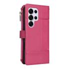 For Samsung Galaxy S25 Ultra 5G Crossbody Strap RFID Blocking Zipper Wallet Leather Phone Case(Red) - 3