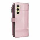 For Samsung Galaxy A35 5G Crossbody Strap RFID Blocking Zipper Wallet Leather Phone Case(Rose Gold) - 3