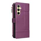 For Samsung Galaxy A35 5G Crossbody Strap RFID Blocking Zipper Wallet Leather Phone Case(Purple) - 3