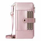 For Samsung Galaxy A55 5G Crossbody Strap RFID Blocking Zipper Wallet Leather Phone Case(Rose Gold) - 2