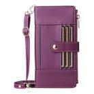 For Samsung Galaxy A55 5G Crossbody Strap RFID Blocking Zipper Wallet Leather Phone Case(Purple) - 2