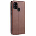 For Samsung Galaxy A21s AZNS Magnetic Calf Texture Horizontal Flip Leather Case with Card Slots & Holder & Wallet(Dark Brown) - 3
