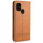 For Samsung Galaxy A21s AZNS Magnetic Calf Texture Horizontal Flip Leather Case with Card Slots & Holder & Wallet(Light Brown) - 3