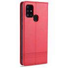 For Samsung Galaxy A21s AZNS Magnetic Calf Texture Horizontal Flip Leather Case with Card Slots & Holder & Wallet(Red) - 3
