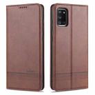 For Samsung Galaxy A31 AZNS Magnetic Calf Texture Horizontal Flip Leather Case with Card Slots & Holder & Wallet(Dark Brown) - 1