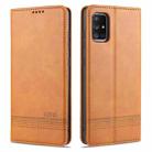 For Samsung Galaxy A51 AZNS Magnetic Calf Texture Horizontal Flip Leather Case with Card Slots & Holder & Wallet(Light Brown) - 1