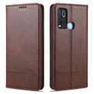 For vivo Y50 AZNS Magnetic Calf Texture Horizontal Flip Leather Case with Card Slots & Holder & Wallet(Dark Brown) - 1