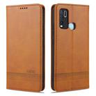 For vivo Y50 AZNS Magnetic Calf Texture Horizontal Flip Leather Case with Card Slots & Holder & Wallet(Light Brown) - 1